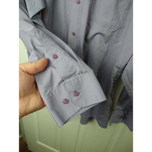 Pierre Cardin Lavender Long Collared Button Up Shirt. Size L - Picture 8 of 10